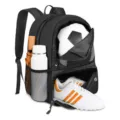 Grote sportrugzak met handig schoenen- en balvak voor al uw buitentraining en fitness. - 33*20*43CM / Effen Zwart