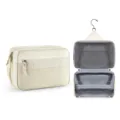 Portable hanging toiletry bag for travel, waterproof makeup organizer for men and women. - 28 x 11 x 17.5CM / Off White