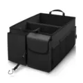 Large foldable car trunk organizer with multiple compartments, storage box for car accessories. - 58x47x27cm / Beige