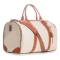 Beige brown travel duffel bag large capacity overnight luggage bag with shoulder strap variant - Beige