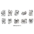 Vintage black and white butterfly PET stickers, floral postal stamps design for journaling. - 10 Pieces/Pack / White