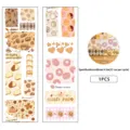 Schattig dessert washi tape detail, brood en koffie illustraties, 60mmx2m journaling materiaal. - Wit