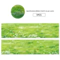 Detailed view of pastoral style green grass pattern decorative tape, 60mm by 2m roll for crafts. - Gray