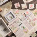 Vintage botanical sticker set for journal DIY decoration, retro rose aesthetic stickers. - Default Specification