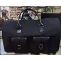 Large capacity black travel duffel bag with front pockets, ideal for gym and overnight trips. - 52*25.4*31.8CM / Black