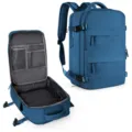 Großer blauer Reise-Rucksack mit vielen Fächern und großem Stauraum für Reisen und den Alltag. - Aqua