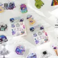 Cute space party cartoon stickers box diy phone case wall decor children funny toy 46pcs - 46 Pieces/Pack / Space Party Theme