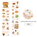 Schattige bakkerij aquarel washi tape voor journaling en planner decoratie 40mm breed - Wit