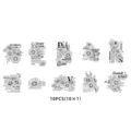 Detail shot of black and white line art daisy PET stickers set, vintage floral DIY decor. - White