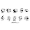 Black and white floral letter stickers sketch aesthetic journal DIY decorative supplies 10pcs - White