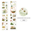 Camping theme washi tape decorative sticker roll for journal planner DIY craft art supplies. - White