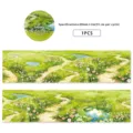 PET decorative masking tape with pastoral path scenery design, ideal for journal diy crafts. - White