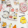 Joli coffret d'autocollants cartoon, stickers décoratifs adhésifs frais pour journal et agenda. - 30 Pièces / Heure de la Sieste