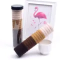 Set di elastici per capelli senza cuciture contenitore trasparente toni beige marroni - 6# Toni caffè