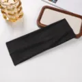 Einfarbiges gestricktes Sport-Stirnband, schweißabsorbierendes elastisches Haarband fürs Laufen. - 01# Schwarz