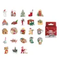 Christmas decorative stickers retro holiday DIY journal material 46pcs box set cute - Happy Holiday