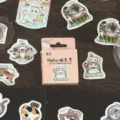 Cute cat boxed stickers set 46pcs, funny meow master cartoon decorative decal for journal. - Hello, Meow Master