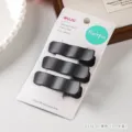 3 Stueck schwarze Metall Haarklammern, minimalistische wellige Seiten Pony Haarnadeln Alltag. - 3 Stück/Packung / Schwarz