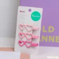 Dopamin rosa Metall Herz Haarspangen 3er Set süße Pony Spangen für Mädchen Stil - 7# Herz