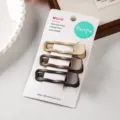 MUJU 3er Set Metall Haarspangen in Braun, minimalistische Haaraccessoires für Damen. - 3 Stück/Packung / Kaffee
