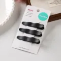 Minimalist black metal hair clips 3-pack, stylish side bangs clips for women and girls daily wear. - 3 Pieces/Pack / Black
