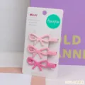 Joli set de 3 barrettes à cheveux nœud en métal rose, pinces adorables pour femmes et filles. - 4# Forme de Nœud papillon