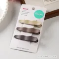 Metal hair clips 3-pack coffee brown wave side clips minimalist hair accessories - 3 Pieces/Pack / Coffee