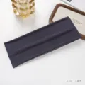 Solid color ribbed sports headband, elastic sweat-absorbing fitness hair band for running. - Navy Blue