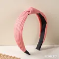 Pink Knotted Headband Wide Ribbed Fabric Hair Hoop Cute Daily Hair Accessories for Women - 12# Snow Bud Pink