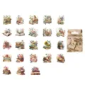 Vintage floral book stickers set 46pcs decorative diary scrapbooking journaling DIY crafts - Floral Library