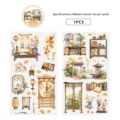 Chinese style autumn PET decorative tape sticker for DIY journaling and scrapbooking crafts. - White