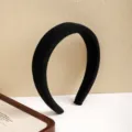 Schwarzer Schwamm Haarreif, koreanischer gepolsterter Haarreif für Damen Make-up und Alltag. - 01# Schwarz