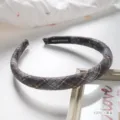 Gepolsterter Karo Haarreif für Damen, koreanischer Stil Retro Stoff Haarschmuck Krone. - 1# Nebelblau