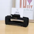 Matt schwarze quadratische Haarklammer fuer dicke Haare, stilvolles Haaraccessoire. - #3 Quadratisch Schwarz (auf Karte)