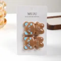 Süße braune Bären Haarspangen im 2er Set, süße tierische Cartoon Haarnadel für Mädchen. - Panda / 2 Stück pro Packung / Kaffee