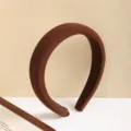 Korean style thick sponge headband solid brown wide hair hoop for daily fashion wash face hair - 05# Brown