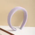 Korean style wide padded sponge headband in purple, comfortable daily hair hoop for women. - 07# Purple