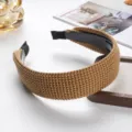 Breites Strick Haarband für Damen, einfarbig braun Winter Haarreif Mode Haarschmuck. - Kaffee