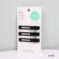 Koreanische schwarze Metall Haarnadeln 3er Set minimalistische Pony Klemmen Damen - Quadratisch / Schwarz