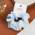 Farbverlauf Netzstoff Haargummi süße zweifarbige elastische Pferdeschwanz Halter. - Farbblock Beige Blau