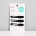 Schwarze Metall Haarklammern Set, 3 Stück wellenförmige Haarnadeln für tägliches Styling. - Welle / Schwarz