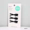 Schwarze Metall Haarklammern 3er Set Kreuz Design Pony Seitenklammern Haarschmuck Damen - Kreuz / Schwarz