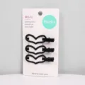 Korean style black metal heart hair clips, cute 3-piece hairpin set for bangs and styling. - Large Heart / Black