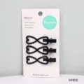 Black metal hair clips set of 3, elegant bow design fringe side hairpins for women. - Bow Tie / Black
