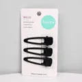 Black metal hairpin set of 3 drop shape snap hair clips for women fringe bangs styling - Water Drop / Black