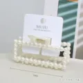 Perlen Haarklammer rechteckige Haarspange elegante Haargeschenke mit Kartenverpackung - Quadratisch / Kartenverpackung