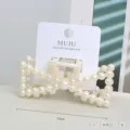 Sweet imitation pearl hair claw clip bow design carded hair accessory for women - Bow / Card Packaging