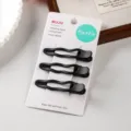 Black metal hair clip 3-pack simple wavy side bangs hairpin for women daily fashion accessories. - 3 Pieces/Pack / Black