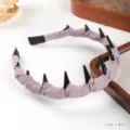Lila Stoff umwickeltes Haarband mit Zähnen rutschfester Haarreif tägliches Waschen Haarschmuck - 4# Lila
