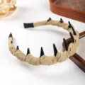 Cerchietto per capelli in tessuto con denti antiscivolo accessorio per capelli elegante spesso - 5#Giallo
